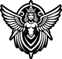 A filled style icon featuring goddess wings vector
