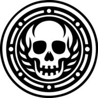 A solid style icon of skull coin symbol vector