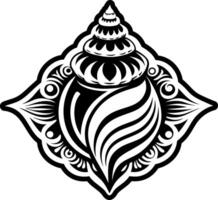 A glyph style icon of shell symbol vector