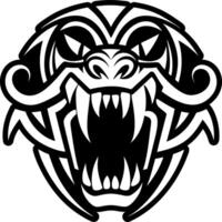 A solid style icon of beast creature tattoo vector