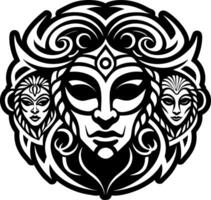 A solid style icon of hecate goddess vector