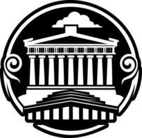 A filled style icon of acropolis ancient greek tattoo vector