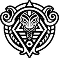 A tribal design with a snake in the middle vector