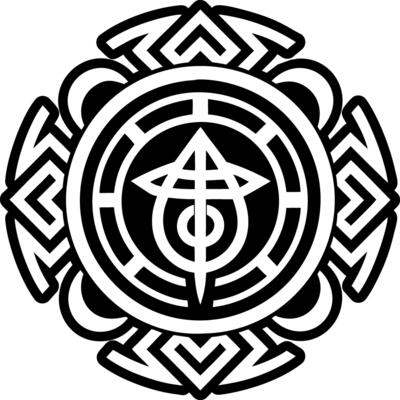 A celtic symbol with an arrow in the center