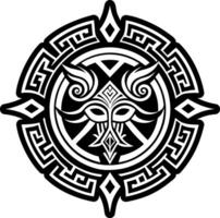 A filled style icon of hyperboreans mythical tattoo vector