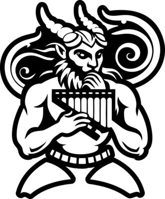 A glyph style icon featuring satyr mythical creature tattoo