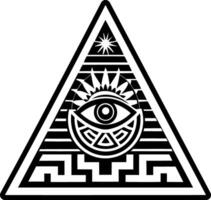 An all seeing eye in a triangle vector