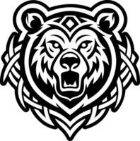 A bear head with a celtic design on it vector