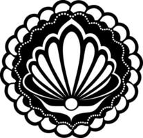 A glyph style icon of marine shell tattoo vector