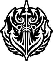 A filled style icon of poseidon trident symbol vector