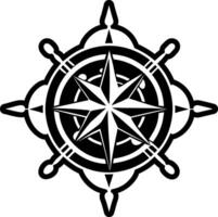 A solid style icon of nautical star symbol vector