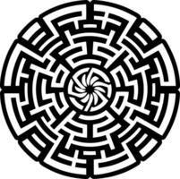A solid style icon showing labyrinth vector