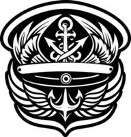 A glyph style icon of sailor cap symbol vector