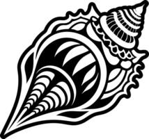 A solid style icon of conch shell tattoo vector