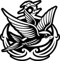 A solid style icon of swallow symbol vector