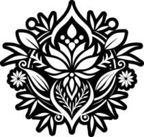 A filled style icon of flower art tattoo vector