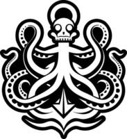 An octopus with a skull on it vector