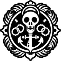 A solid style icon of nautical skull symbol vector