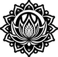 A solid style icon of lotus flower tattoo vector
