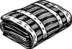 Wool blanket illustration in vintage style vector