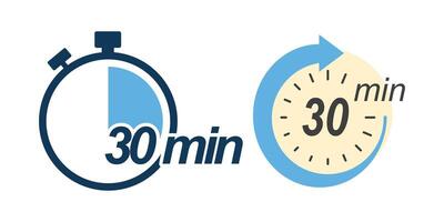 Flat style icon of 30-minute countdown timer vector