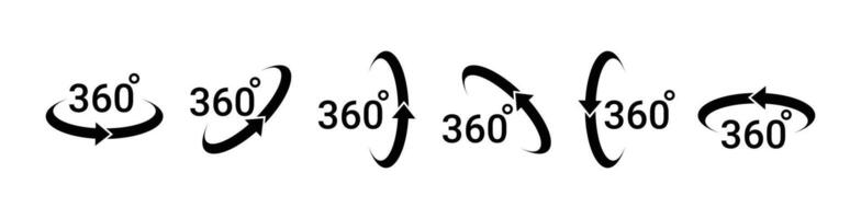 Circular arrow showing full rotation degree icon vector