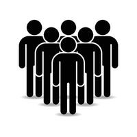 Icon showing six grouped people in flat design vector