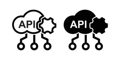 Icon set representing api data connection interfaces vector