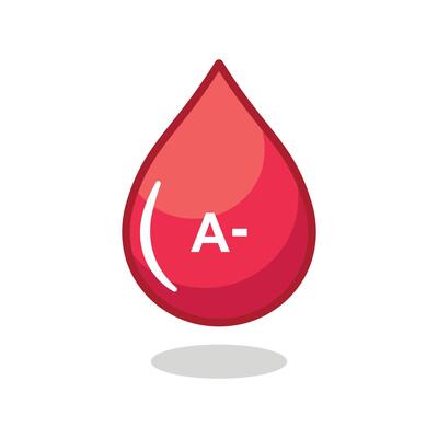 Flat style icon for blood type a negative group