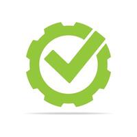 Flat icon showing abstract gear and connection shapes vector