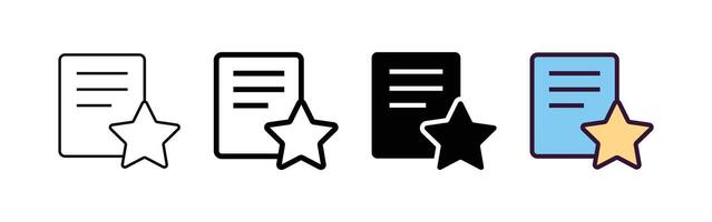 Set of icons for favorite star rating add vector