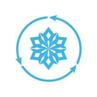 Flat icon showing abstract freezing snowflake shape vector