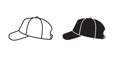 Icon showing side view of baseball cap vector