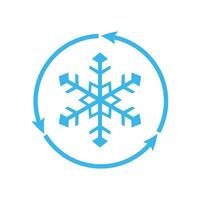 Flat icon with abstract freezing cold snowflake shape vector