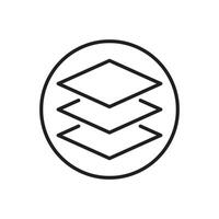 Outlined design showing three premium material layers vector