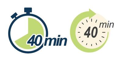 Flat icon design showing forty minutes countdown vector