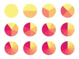 Flat design circle divided into twelve equal segments vector