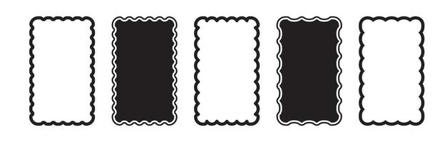 Minimalist rectangular frame with thick double black outline vector