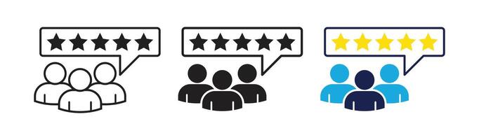 Feedback and rating icon set for review and communication use vector