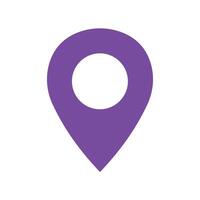 Location map pin icon in purple used for navigation vector