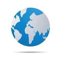 Icon showing a realistic globe for world map representation vector