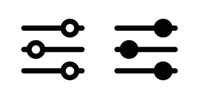 Set of filter icons in glyph solid black style vector