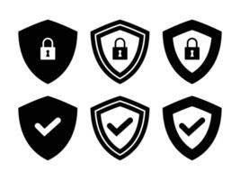 Shield sign icon for digital and physical security elements vector