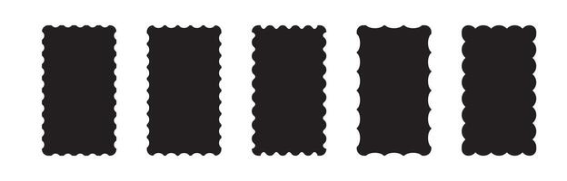 Set of black rectangular frames for design layout use vector