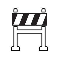 Roadblock icon in line style for caution and traffic control vector