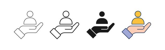 Support service icons set for customer help usage vector
