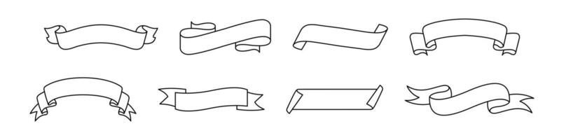 Minimal outline ribbon icon style for modern use vector