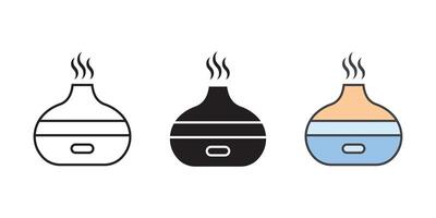 Set of icons showing essential oils and aroma objects vector