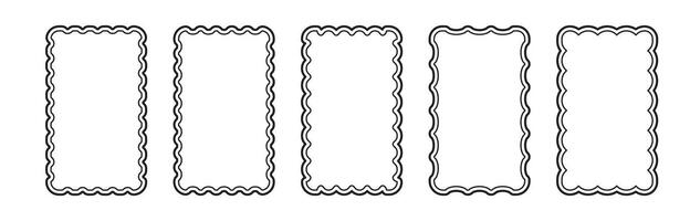 Simple rectangle frame with two bold black outlines vector