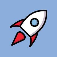 Rocket launch icon in flat style for startup concept vector